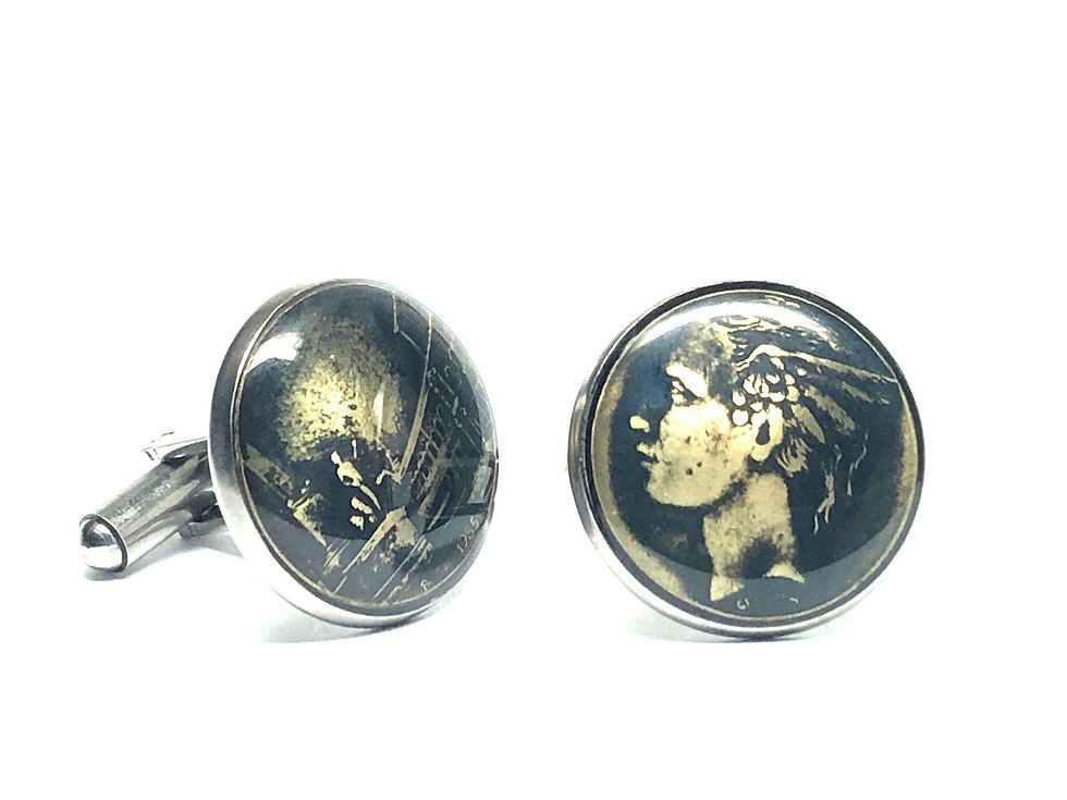 Domed Italy coin cufflinks 500 Lire gemelli con monet