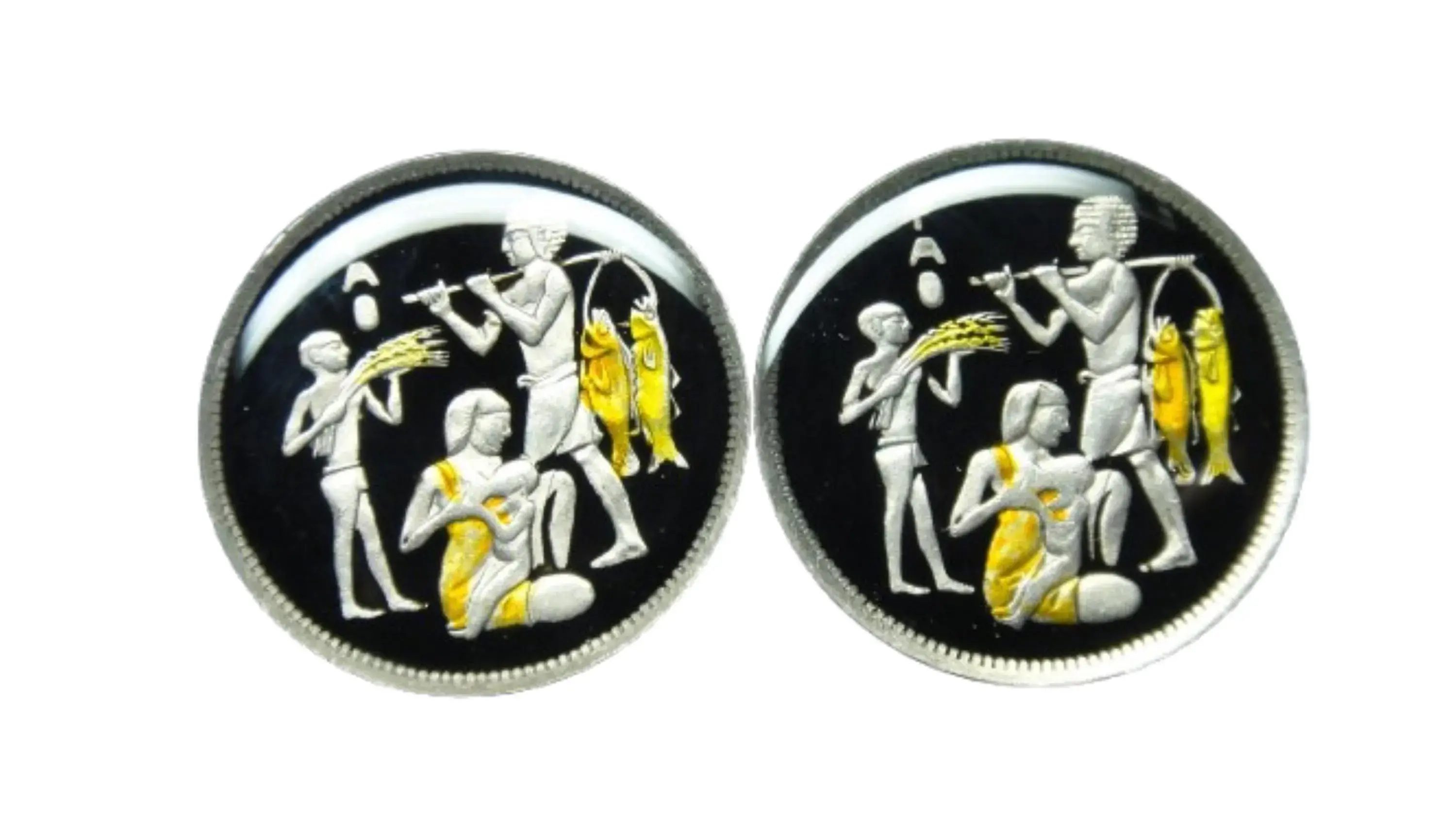 Egypt coin cufflinks  10 Milliemes  Commemorative issue