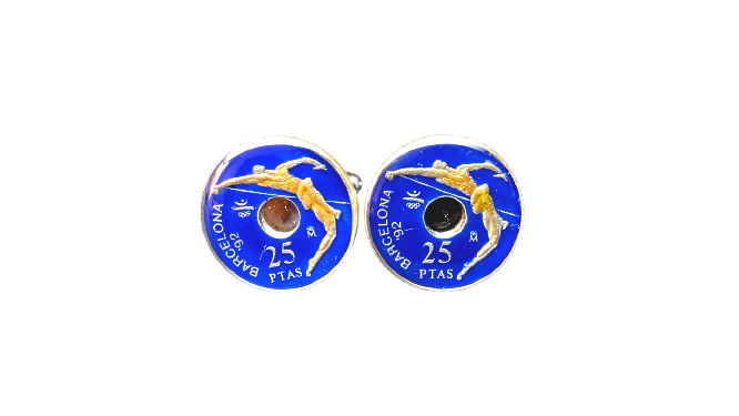 Thumbnail: 1992 Spain coin cufflinks 25 Pesetas Barcelona Olympics gemelos de monedas