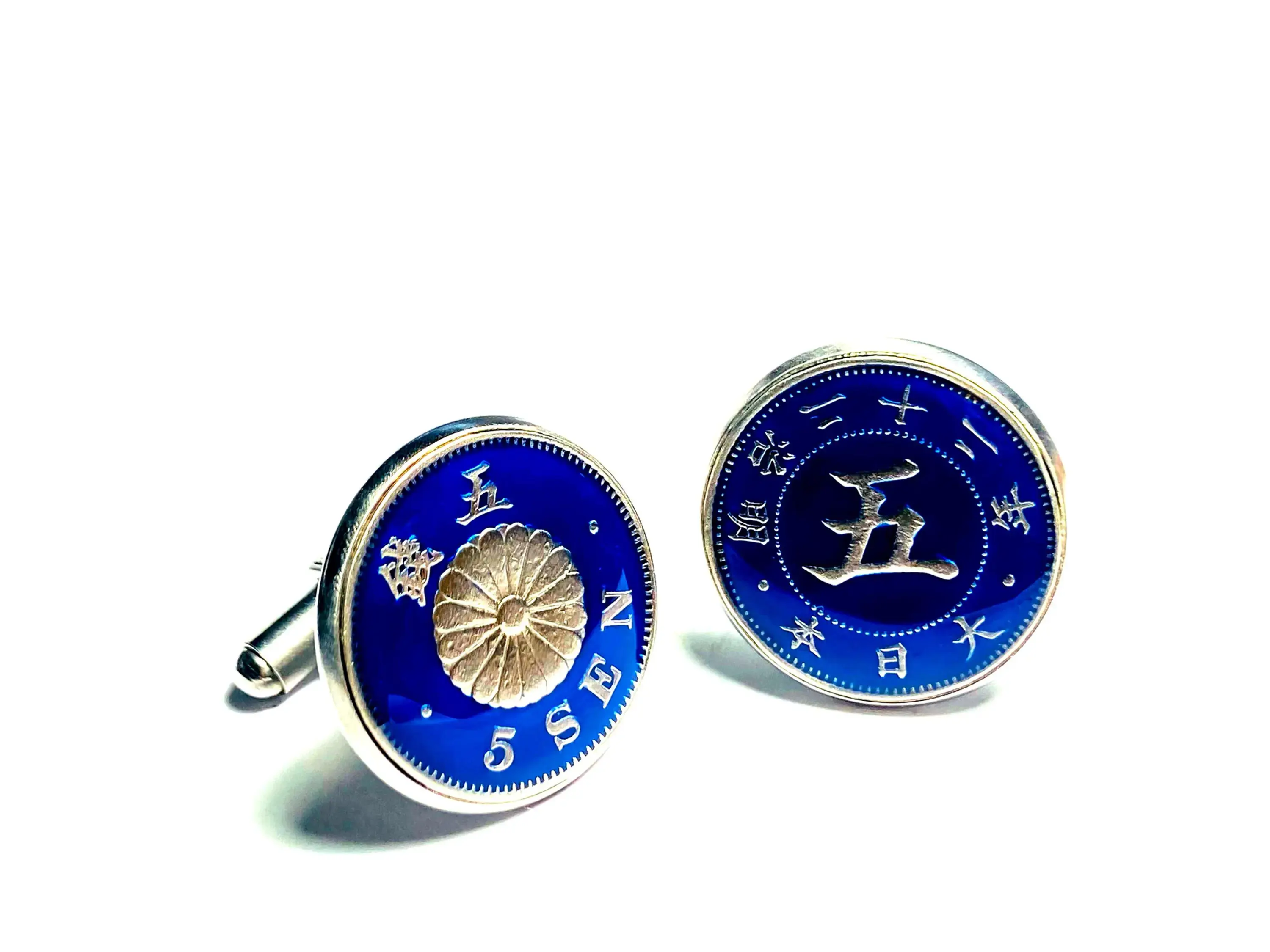 1889 - Meiji 22 JAPAN coin cufflinks 5 SEN コインカフスボタン