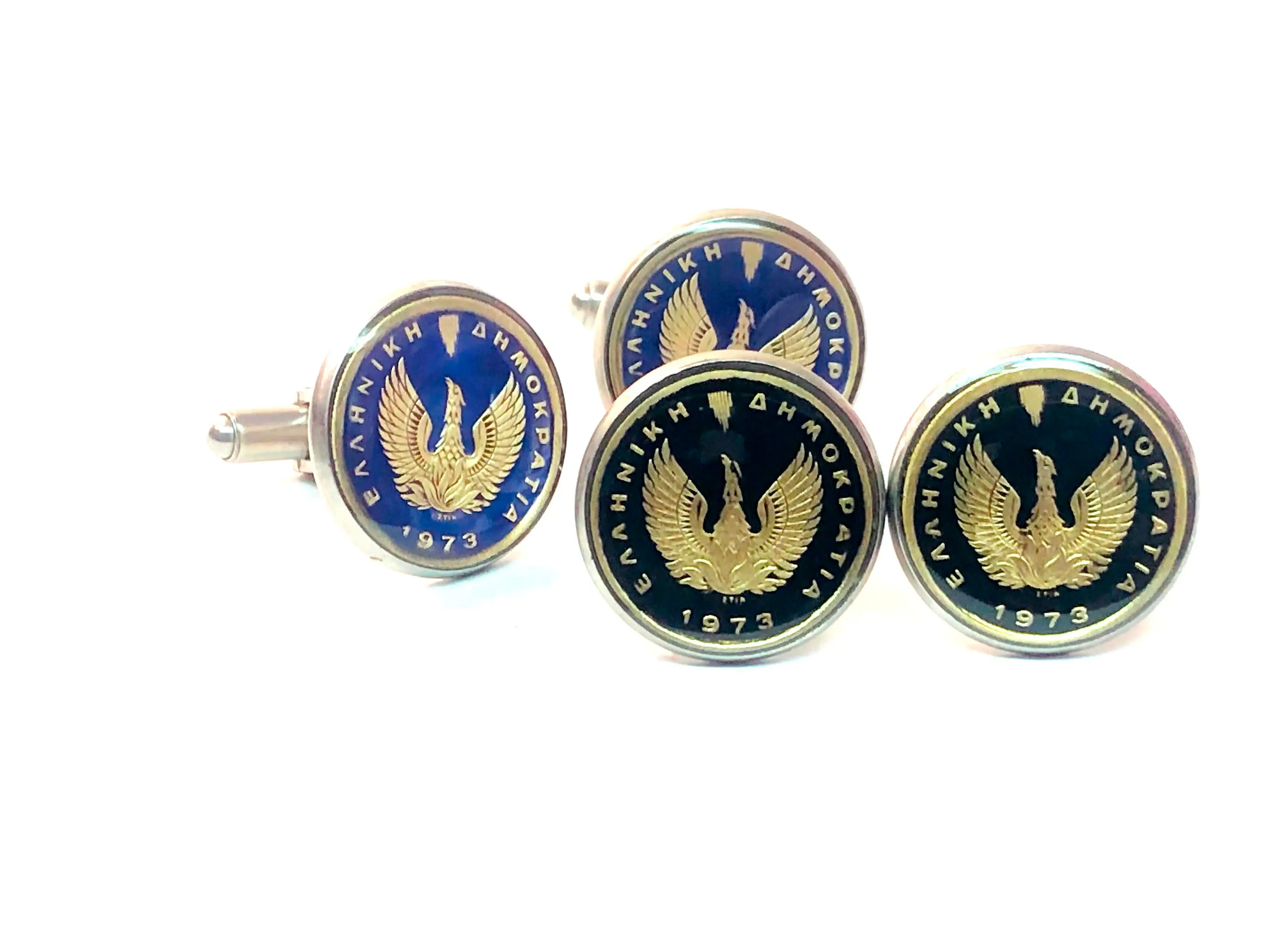 Greece coin cufflinks phoenix 50 Lepta μανικετόκουμπα με κέρματα