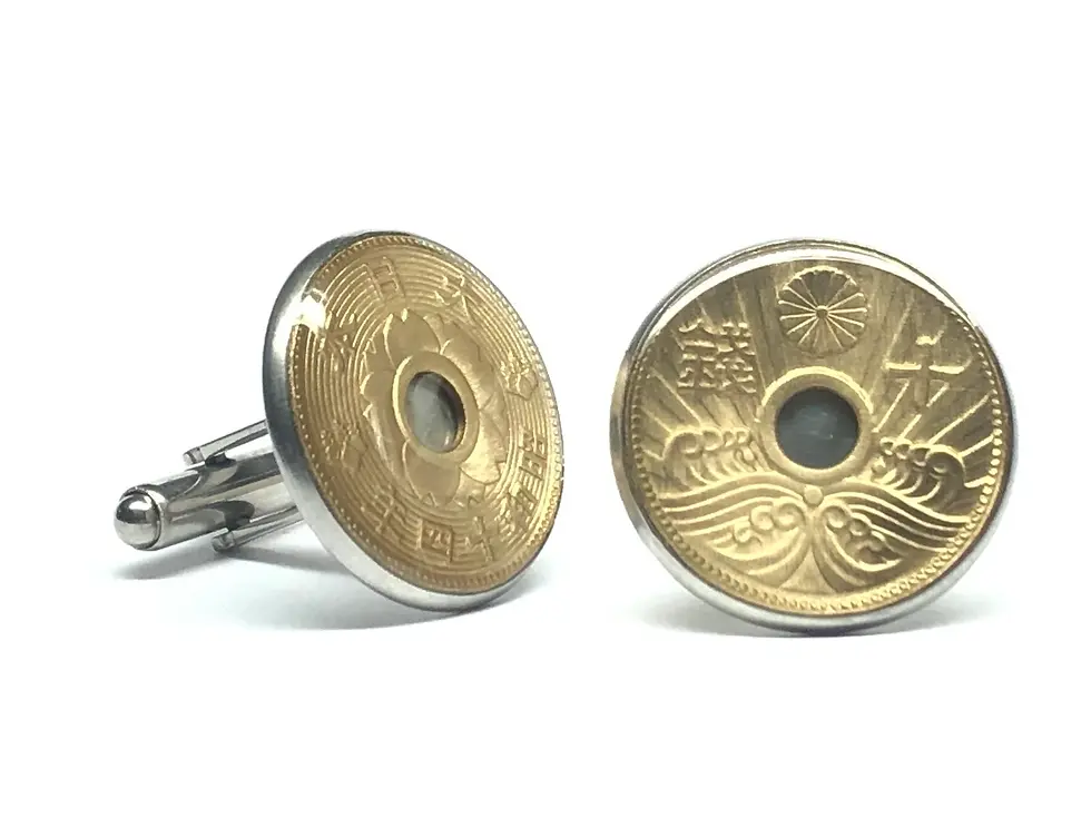 1938 - 1940 Japan coin cufflinks 10 sen コインカフスボタン