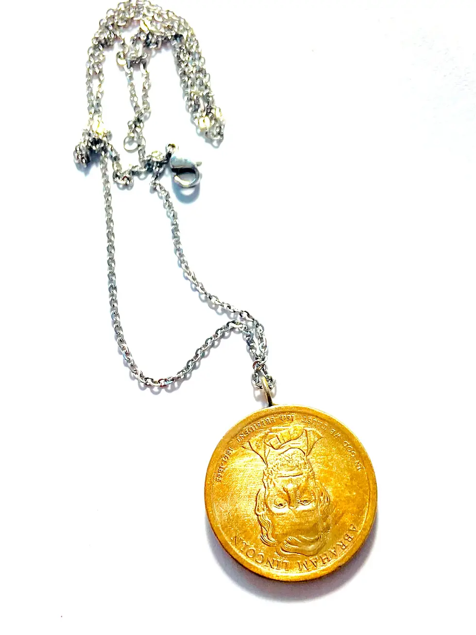 Thumbnail: Pendant USA coin 1 Dollar Statue of Liberty Abraham Lincoln