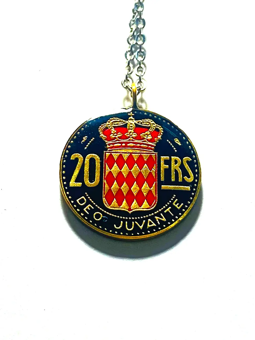 Necklace 1950 Monaco coin , 20 Francs collier de pièces