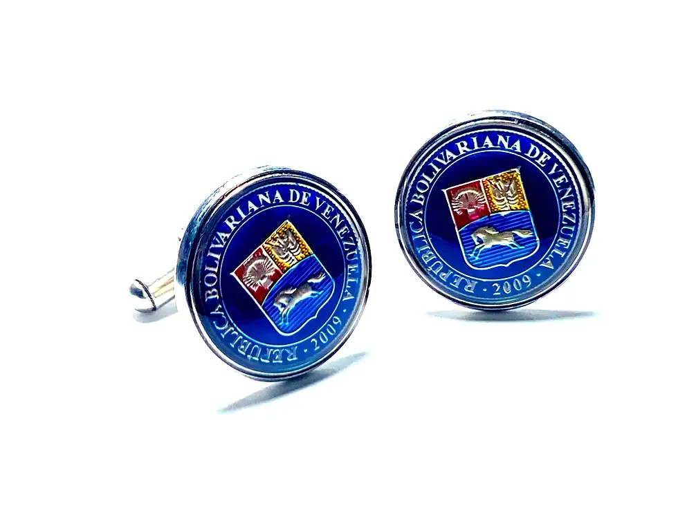 Venezuela coin cufflinks 10 Céntimos coat of arms gemelos de monedas