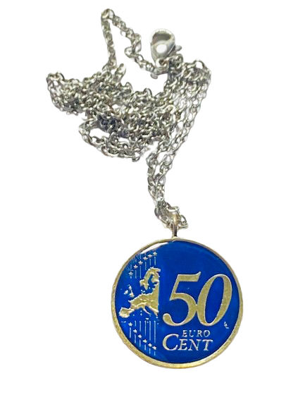 Thumbnail: Latvia coin pendant Euro 50 cents coat of arms monētu kaklarota