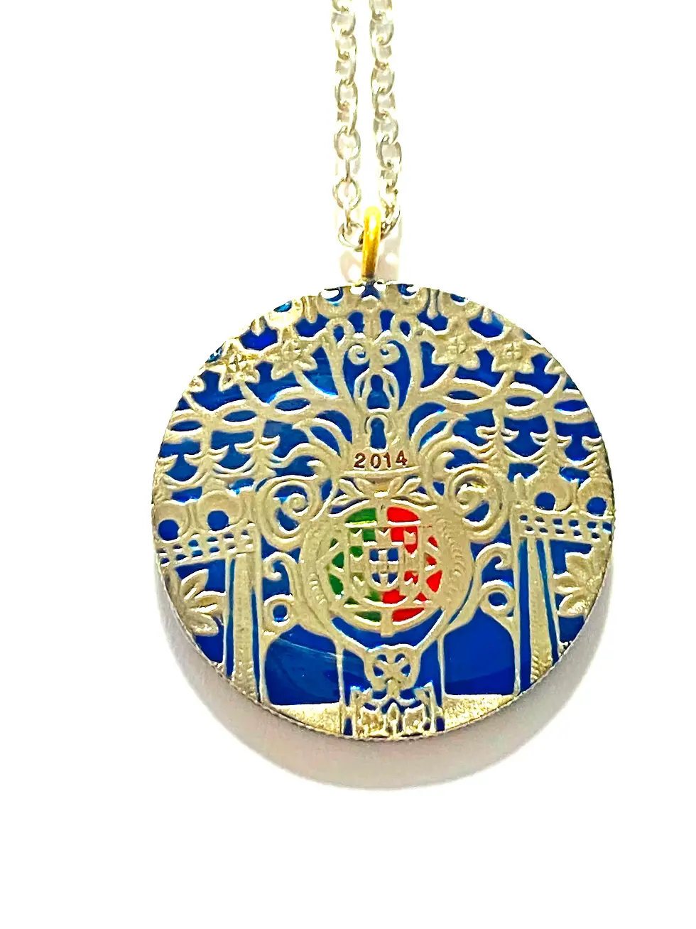 Thumbnail: 2014 Portugal coin pendant 2.5 Euro An ox The Yokes colar de moeda