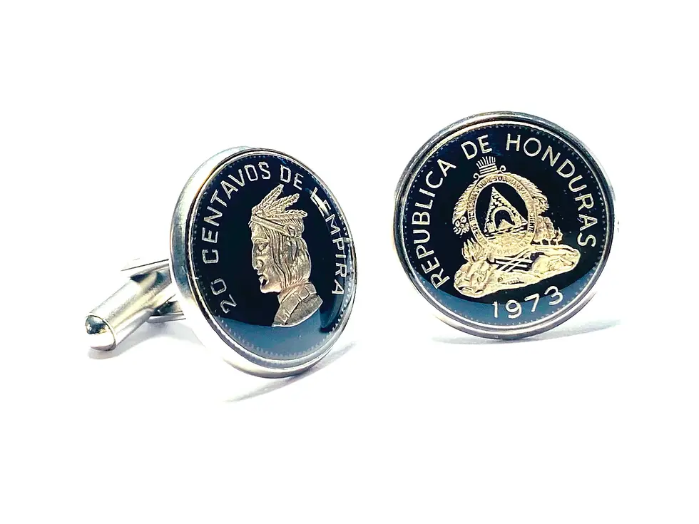 Miniatura: Honduras coin cufflinks 20 Centavos gemelos de moneda
