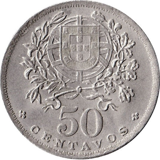 Thumbnail: 1952 - 1966 Domed Portugal coin cufflinks 50 Centavos botões de punho de moeda