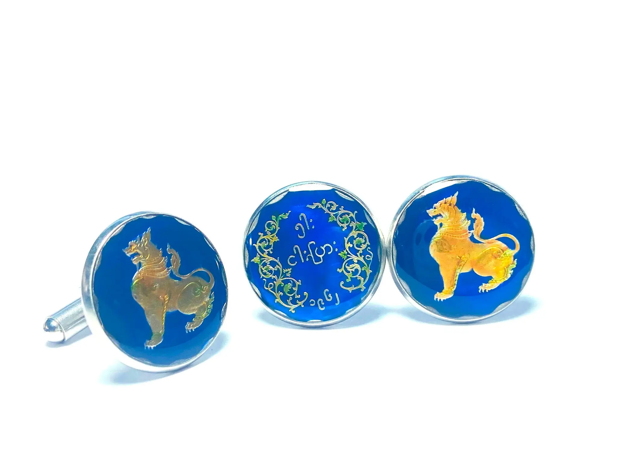 Burma - Myanmar coin cufflinks 1 Pe ལག་གདུབ།