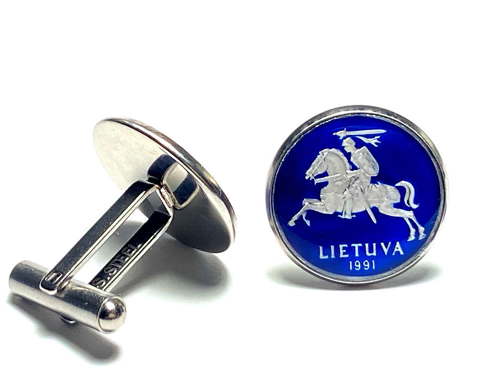 Thumbnail: Lithuania coin cufflinks 1 Centai The arms of Lithuania