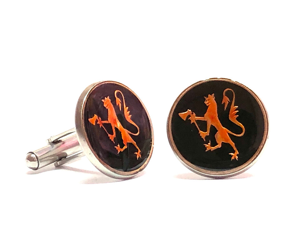 Norway coin cufflinks 5 ORE Crowned norwegian lion mansjettknapper