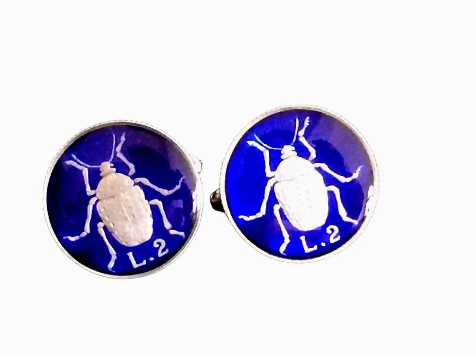 San marino coin cufflinks 2 Lire Beetle