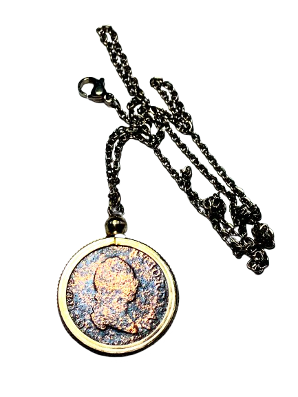 1790 Austrian Empire Austria coin pendant 1 Kreutzer Münzanhänger