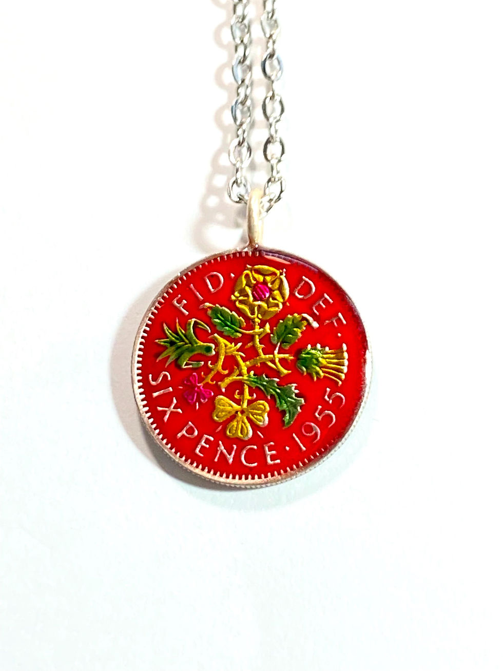 1939 - 1970 pendant necklace UK coin lucky sixpence