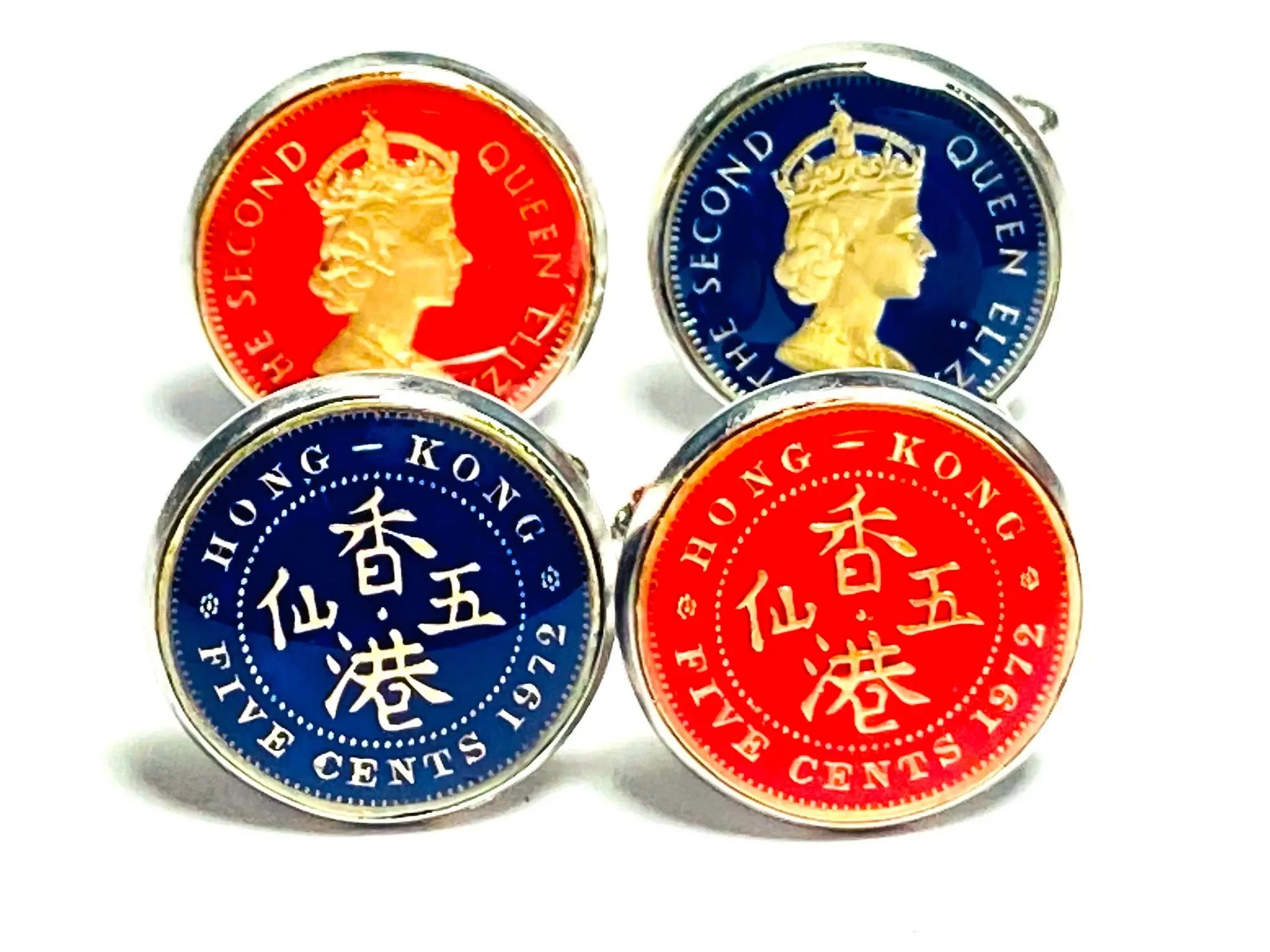 1949 - 1978 Hong Kong coin cufflinks 5 cents