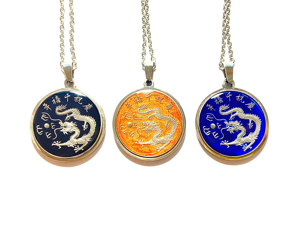 Necklace Taiwan coin cufflinks 10 New Dollar Millennium Dragon