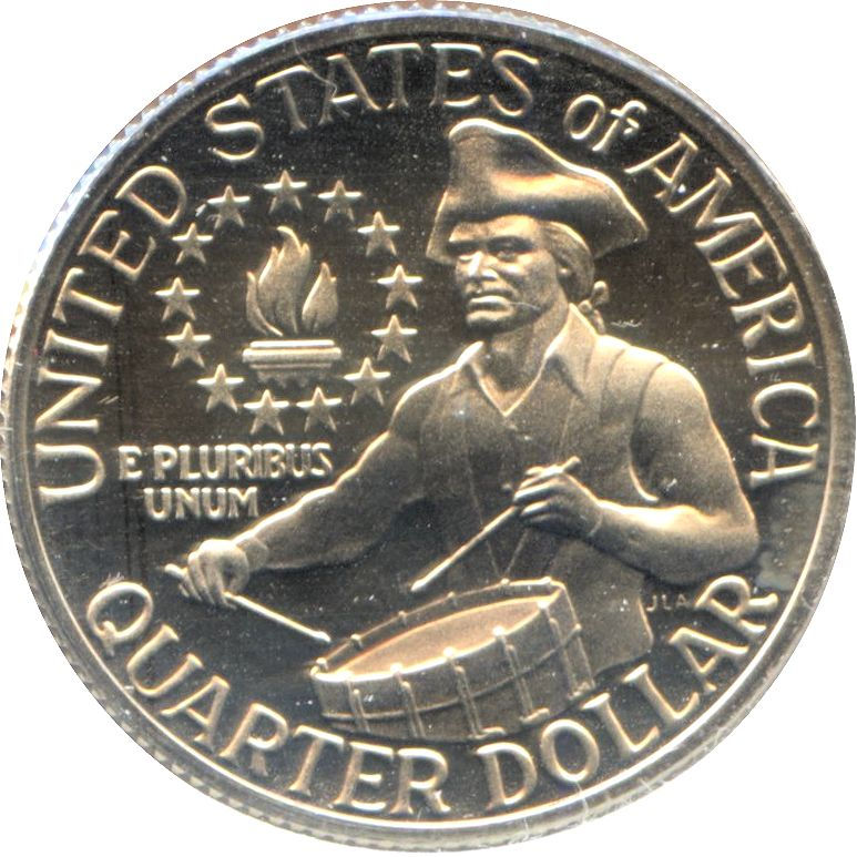 Thumbnail: 1976 Domed  USA Quarter coin cufflinks Drummer Boy