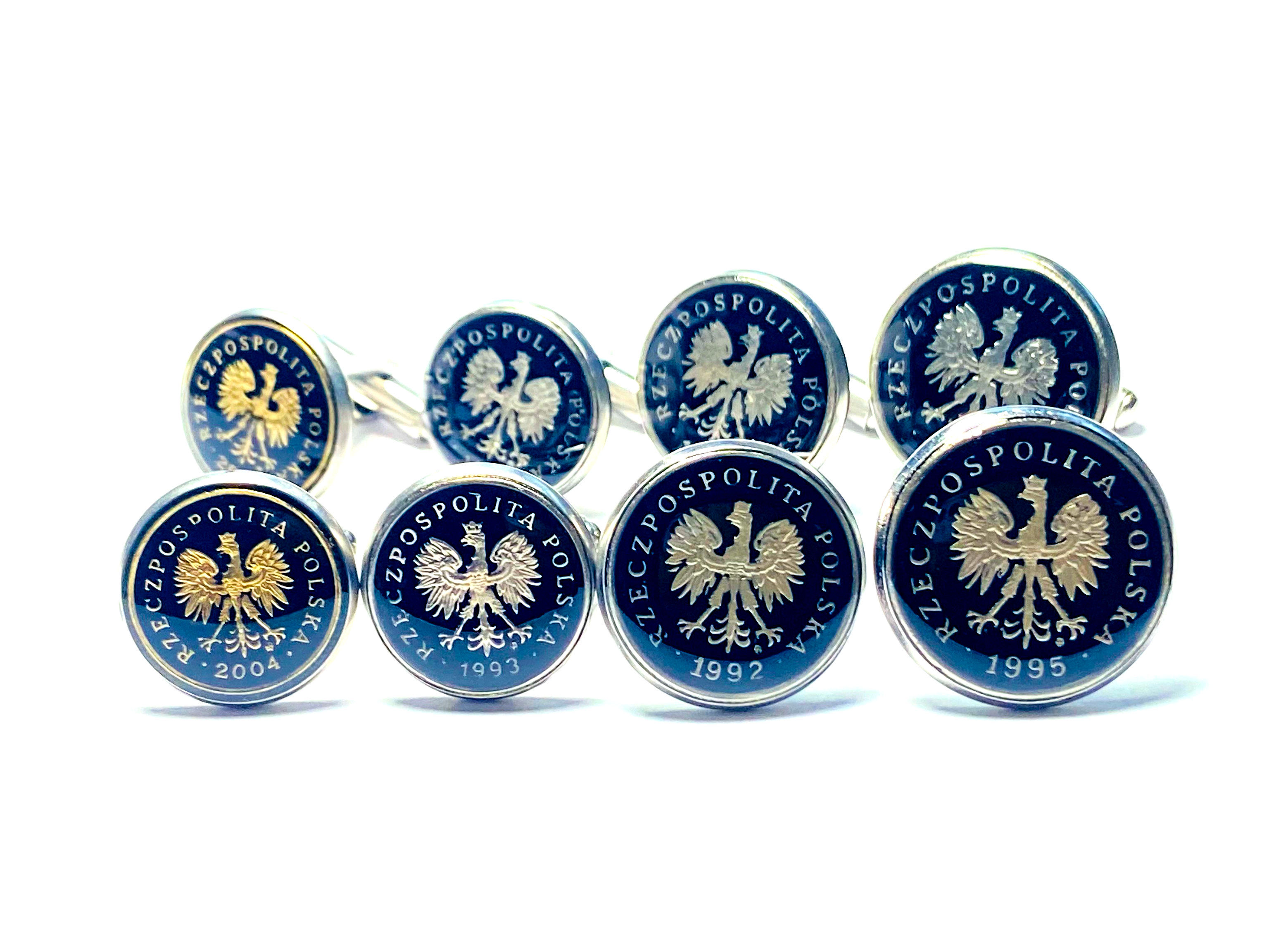 1961 -2016 one pair of Poland coin cufflinks spinki do mankietów z monetą