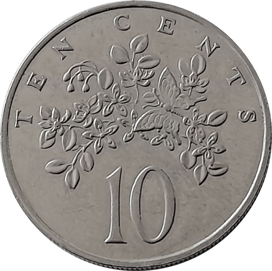 Thumbnail: Jamaica coin cufflinks  10 cents Butterfly and flower