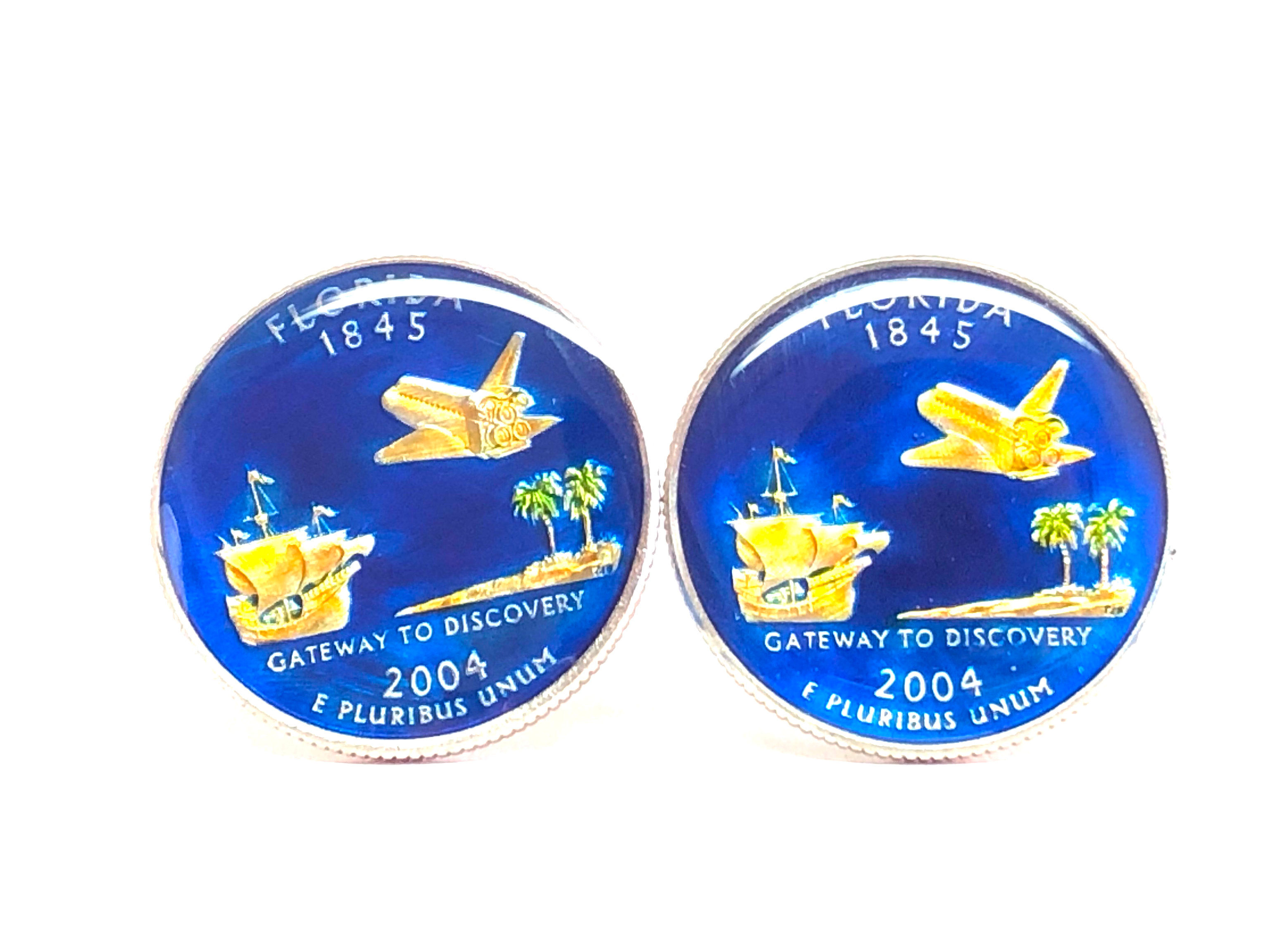 2004 USA Quarter coin cufflinks Florida State