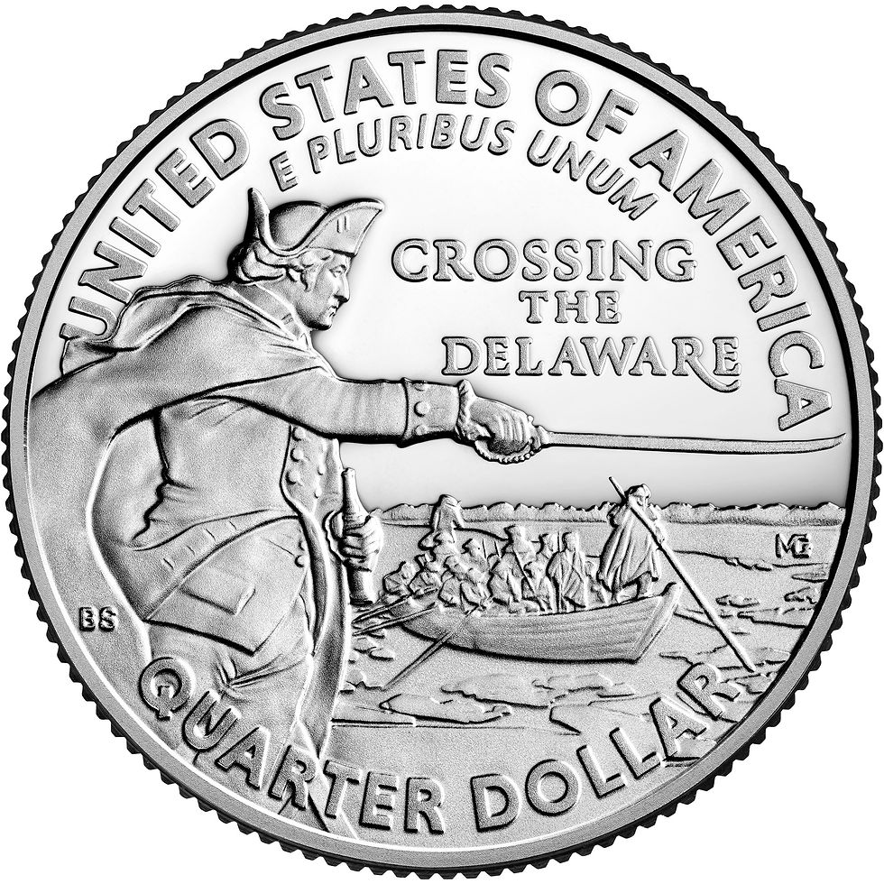 Thumbnail: 2021 USA coin cufflinks Washington Quarter Crossing the Delaware