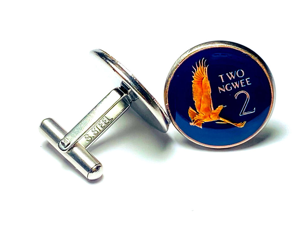縮圖：Zambia coin cufflinks 2 Ngwee eagle
