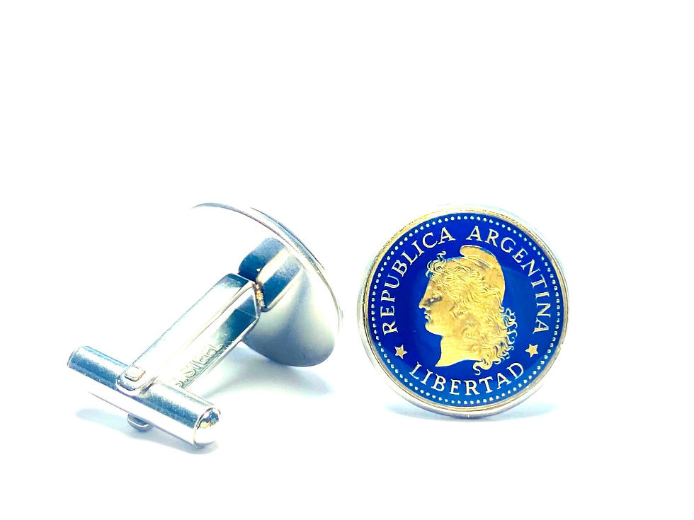 Thumbnail: Argentina coin cufflinks Capped liberty head gemelos de monedas