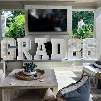 3 ft Graduation Marquee letter custom event decor rental Charlotte NC