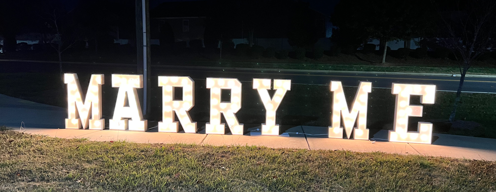 "Marry Me" 3 ft Marquee Letters for engagement or proposal