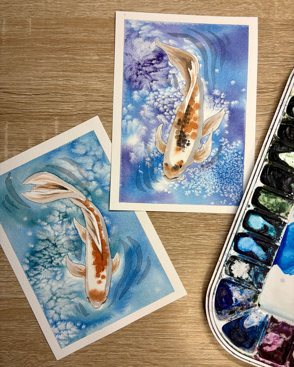 Koi Fish in Watercolor