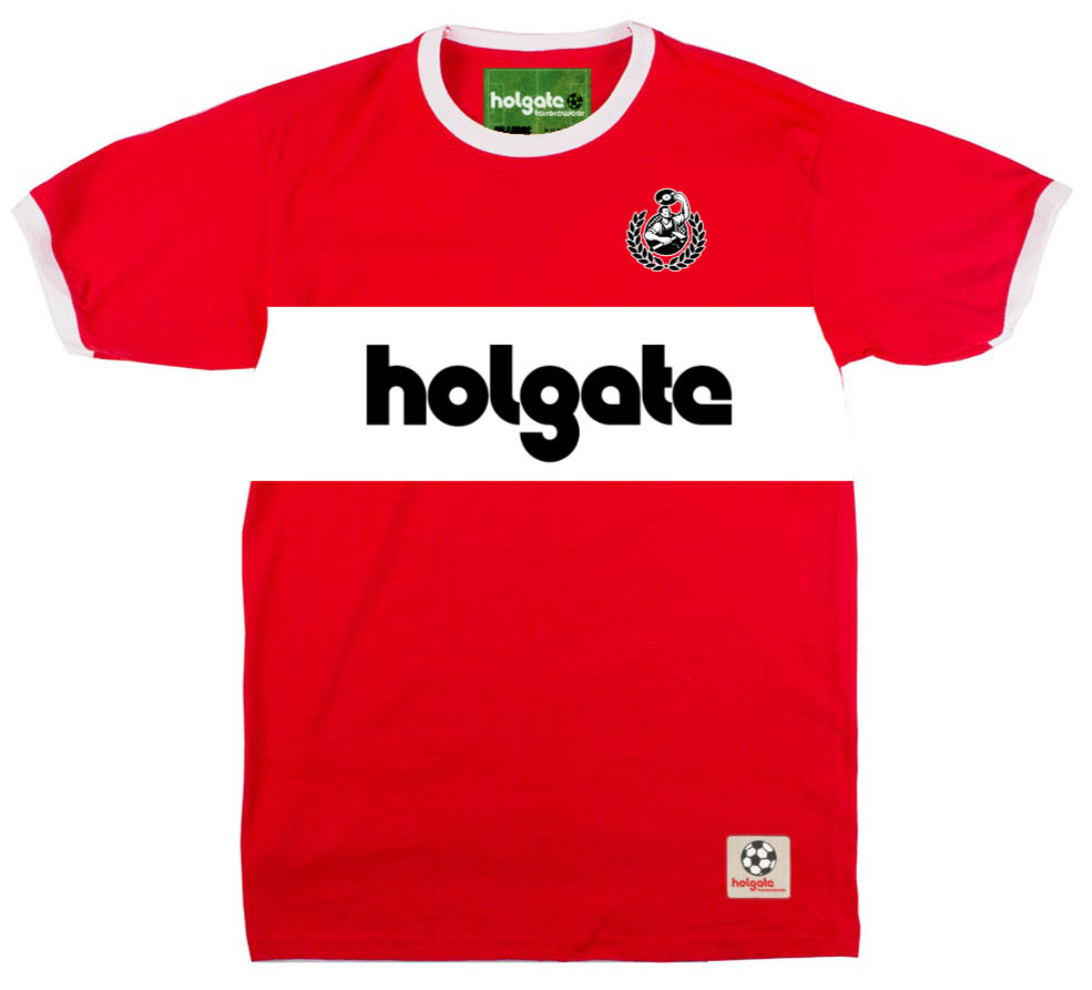 HOLGATE Retro 'White Band' Terrace Tee - Red