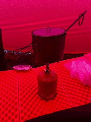 Soto Windmaster cooking a homemade freezedried meal