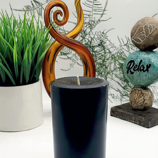 Black Scented Pillar Candle
