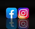 facebook-instagram-paper-icons-reflection-black-background-kiev-ukraine-september-25953978