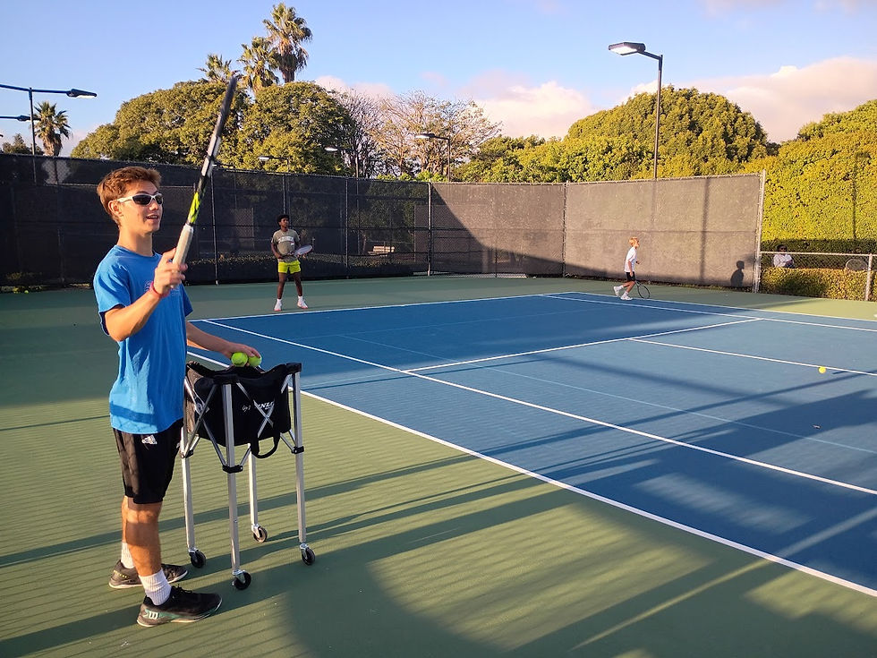 Mattie coaching HS Tennis Takeover at Barnes