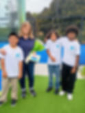 Linda Milan, Executive Director of the SCTA Foundation, with scholarship recipients - Roberto, Leo and Cameron.