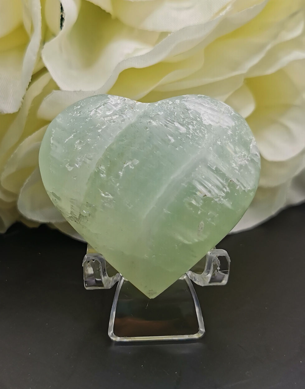 Pistachio Calcite Heart