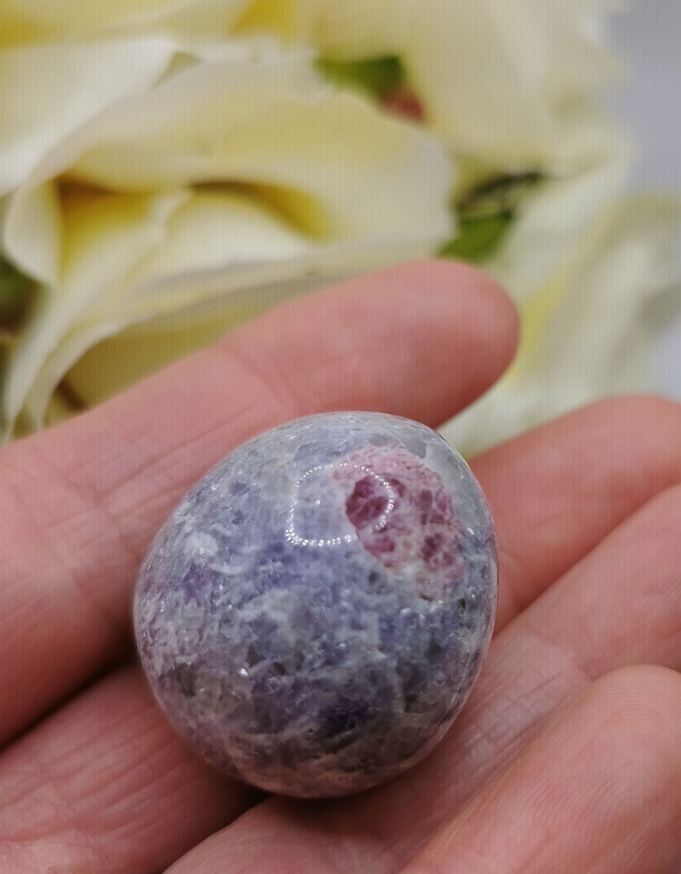 Thumbnail: Lepidolite with Pink Tourmaline Tumblestones - Healing Crystals