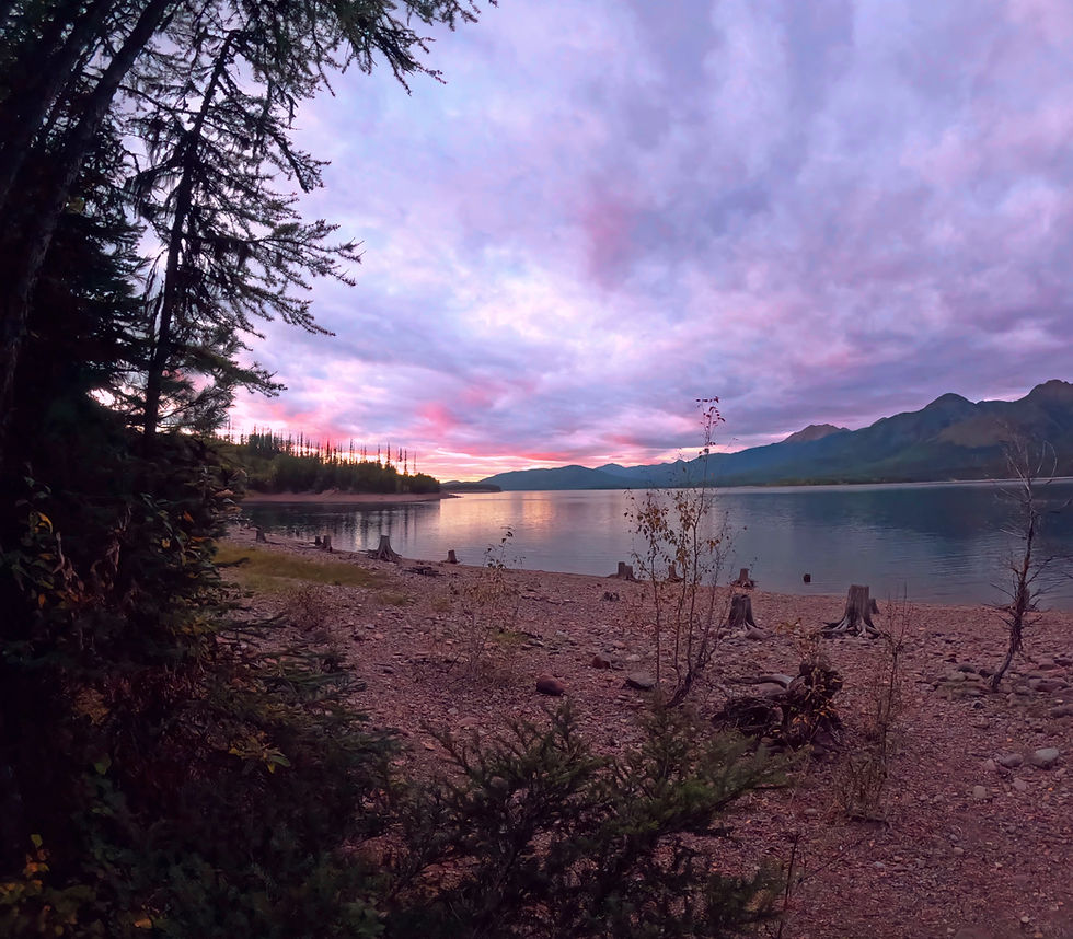 Sunset over Hungry Horse Reservoir