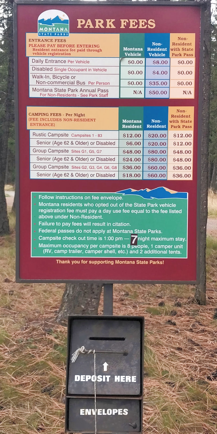Thompson Chain of Lakes Fee Schedule