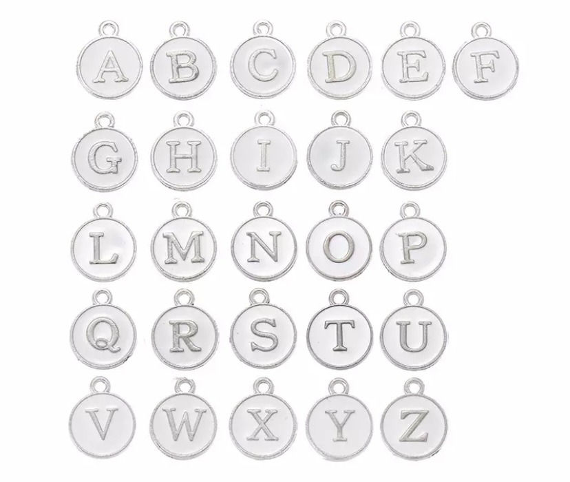 Thumbnail: 3 Charmed Sterling Silver Initial Lace Cross w/Heart, Blue eye Charm