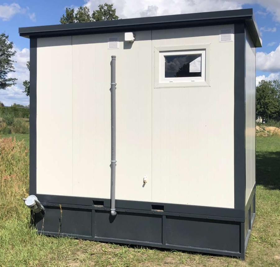 3x2m Sanitary Container with Wastewater Tank – Double Inlet (Toilet + Shower) 