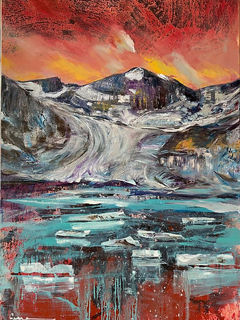 Gennadiy V. Ivanov. Code Red for Peyto Glacier. 2021. Oil on canvas. 91 x 116 cm. Collection of the artist