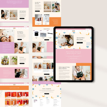 Skincare & Brow Services Website | Luna Skin and Brow — sleek, conversion-led design supporting product sales and bookings.