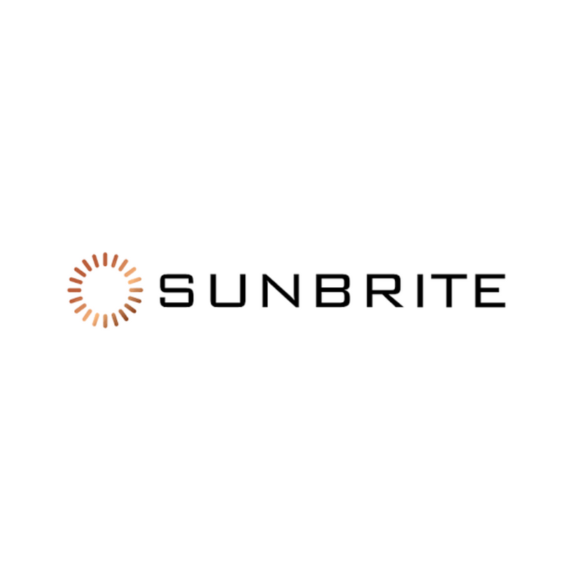 Sunbrite logo: a sunburst design next to the company name