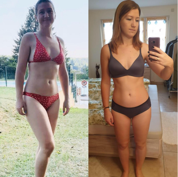 Woman's before & after fitness transformation
