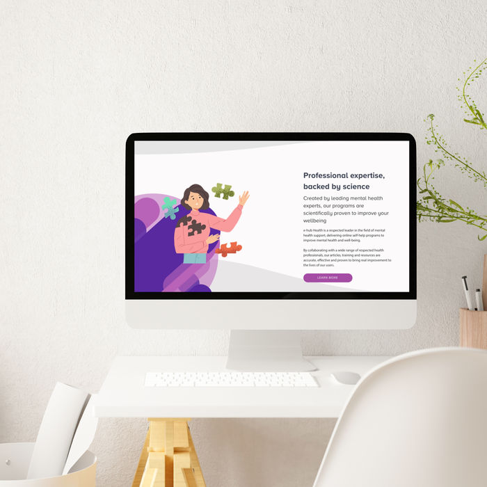 E-Hub Health Website Design | Flow Cre8tive — evidence-based online mental health program with supportive user experience