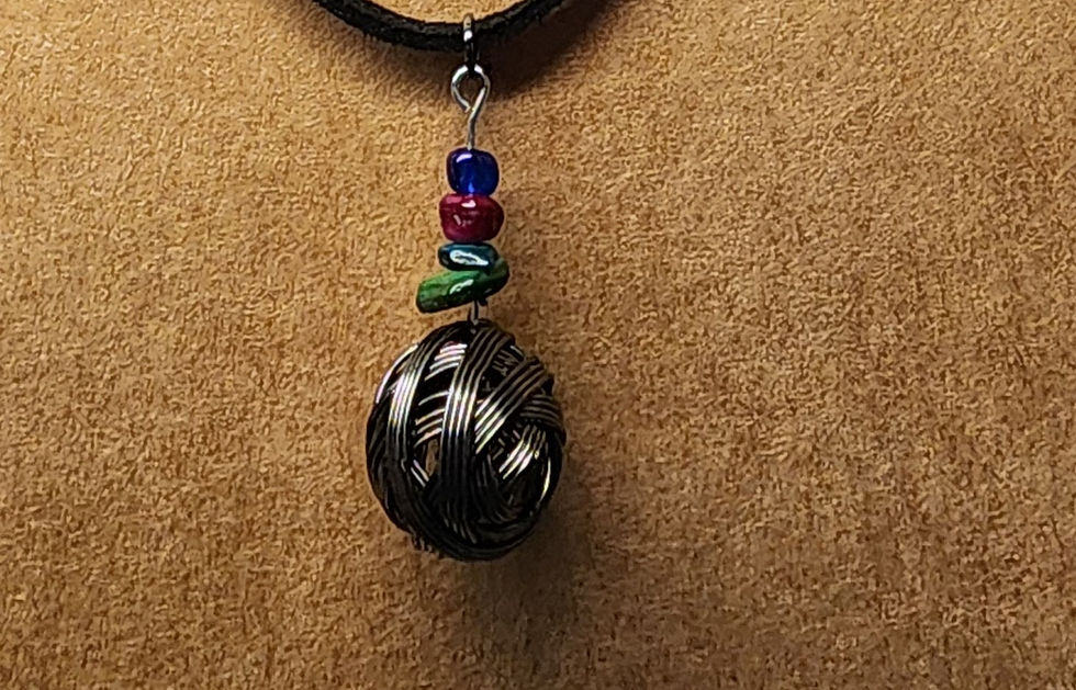 Miniatura: Black Entangled Yarn Necklace