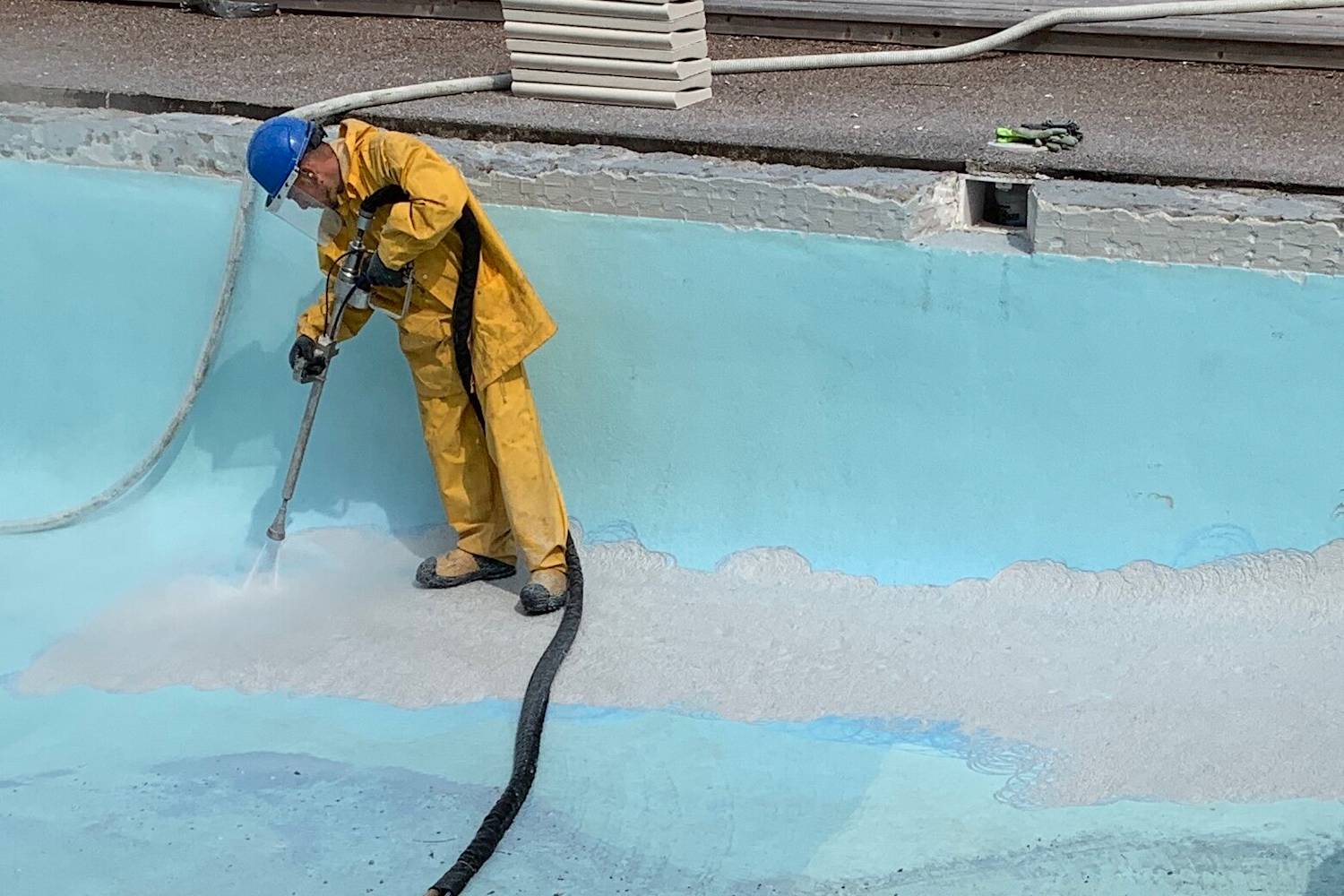 Professional pool replaster work completed on residential pool in Spring TX by experienced pool service company